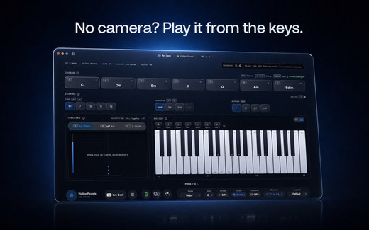 Key Deck: chords on the number row and the scale across the letters