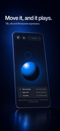 Hold: tilt and turn the phone and every note leans with your arm