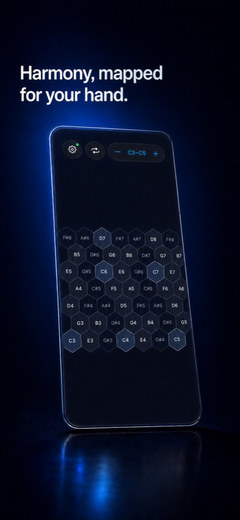 Harmonic playing, with the phone shaping each note