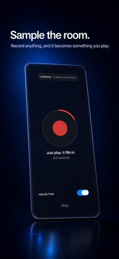Sampling straight into the instrument from the phone